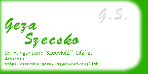 geza szecsko business card